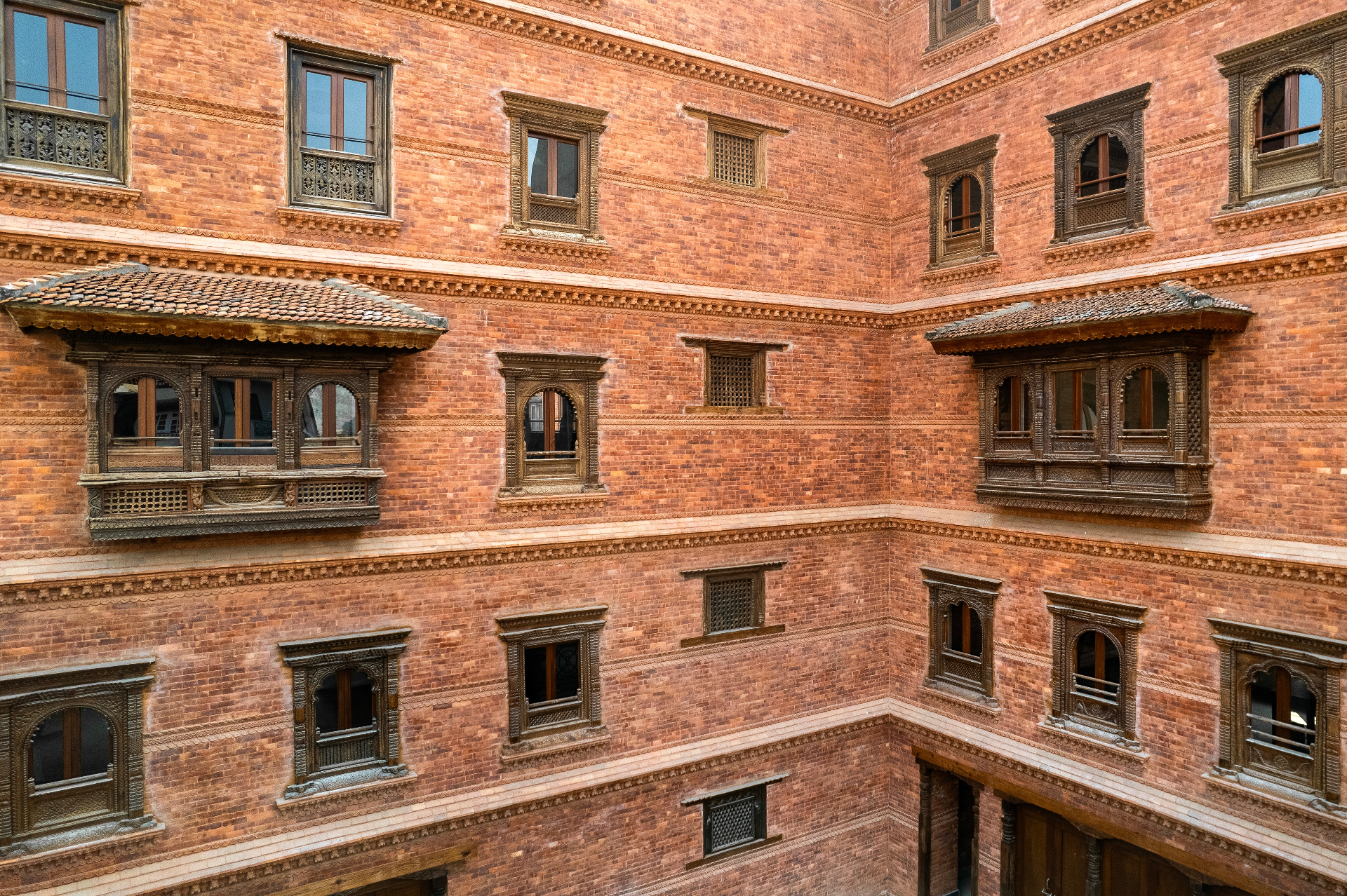 Traditional Newa brick courtyard